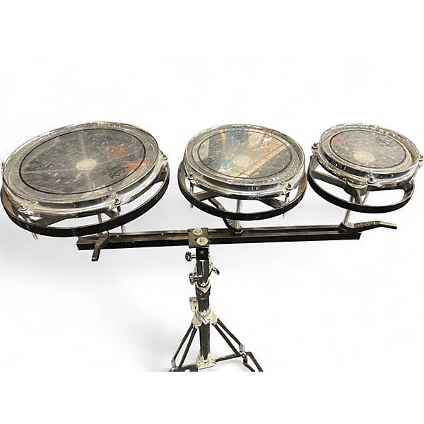 Used Remo Multiple Rototom Set with Stand Black Roto Toms
