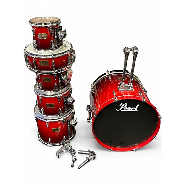 Used Pearl 6 Piece Session Custom Maple Cherry Fade Drum Kit