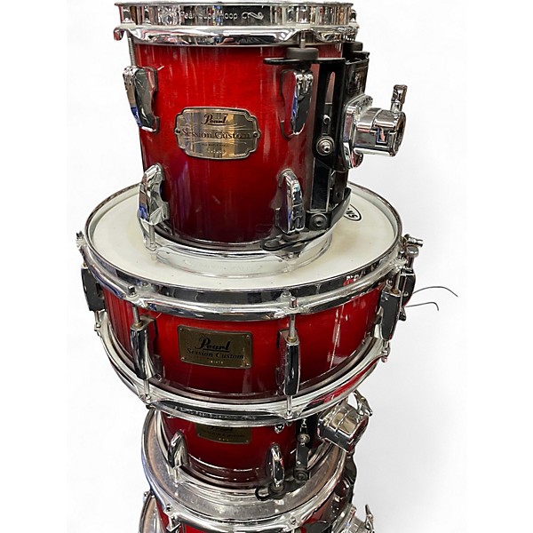 Used Pearl 6 Piece Session Custom Maple Cherry Fade Drum Kit