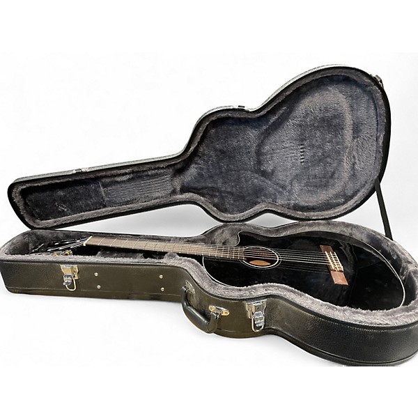 Used Fender CN-140SCE Black Classical Acoustic Electric Guitar