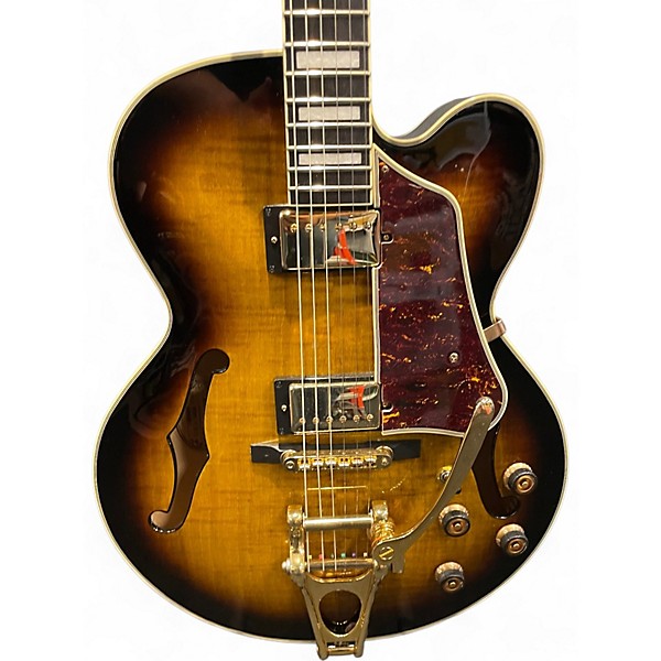 Used Ibanez AF95FM Antique Yellow Sunburst Hollow Body Electric Guitar
