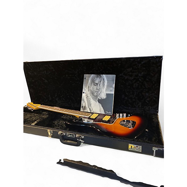Used Fender Kurt Cobain Jaguar 3 Tone Sunburst Solid Body Electric Guitar