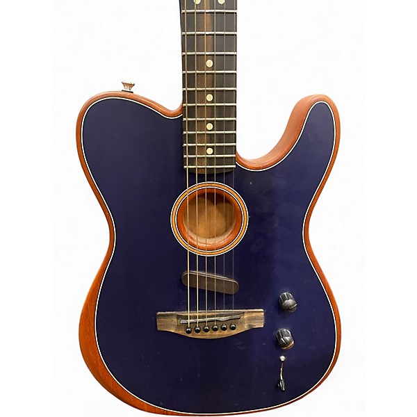 Used Fender American Acoustasonic Telecaster Blue Acoustic Electric Guitar