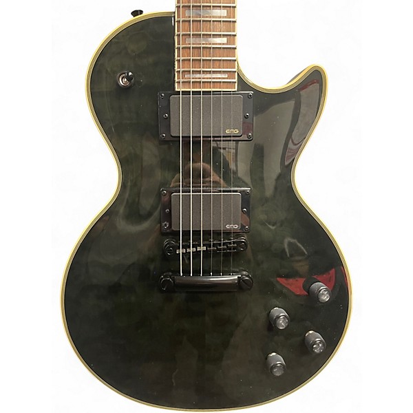 Used Epiphone Prophecy Les Paul Custom Plus Trans Black Solid Body Electric Guitar