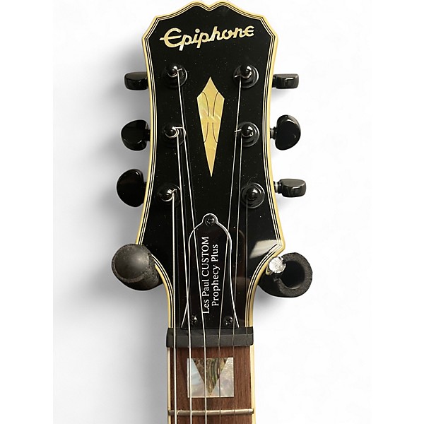 Used Epiphone Prophecy Les Paul Custom Plus Trans Black Solid Body Electric Guitar