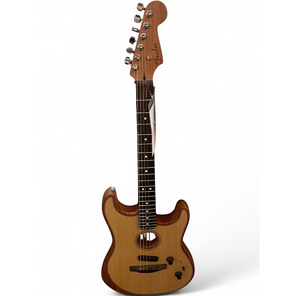 Used Fender American Acoustasonic Stratocaster Natural Acoustic Electric Guitar