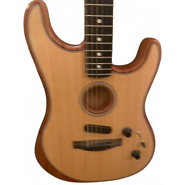 Used Fender American Acoustasonic Stratocaster Natural Acoustic Electric Guitar