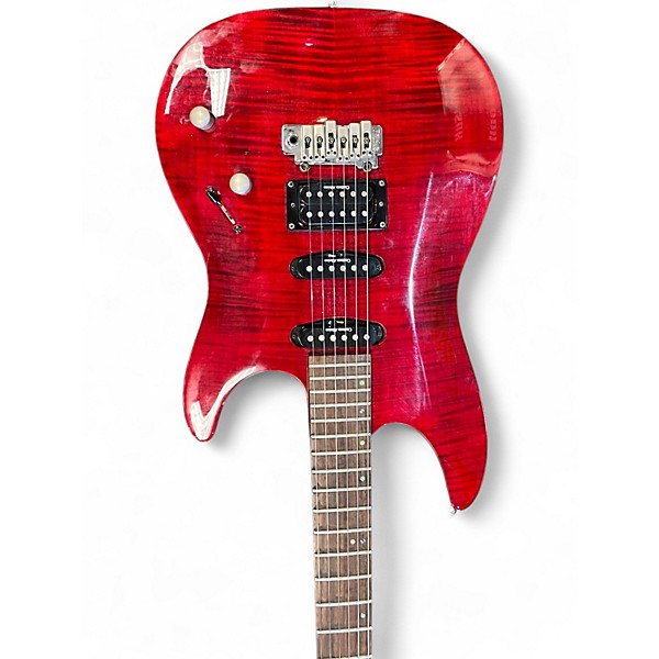 Used Laguna LE422 Trans Red Solid Body Electric Guitar