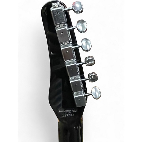 Used Danelectro Baritone Black Hollow Body Electric Guitar