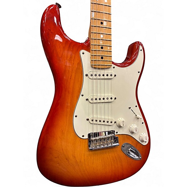 Used Fender American Professional Stratocaster SSS Trans Amber Solid Body Electric Guitar