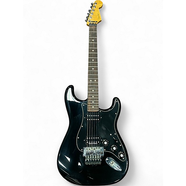 Used 2014 Fender blacktop strat hh floyd rose Black Solid Body Electric Guitar