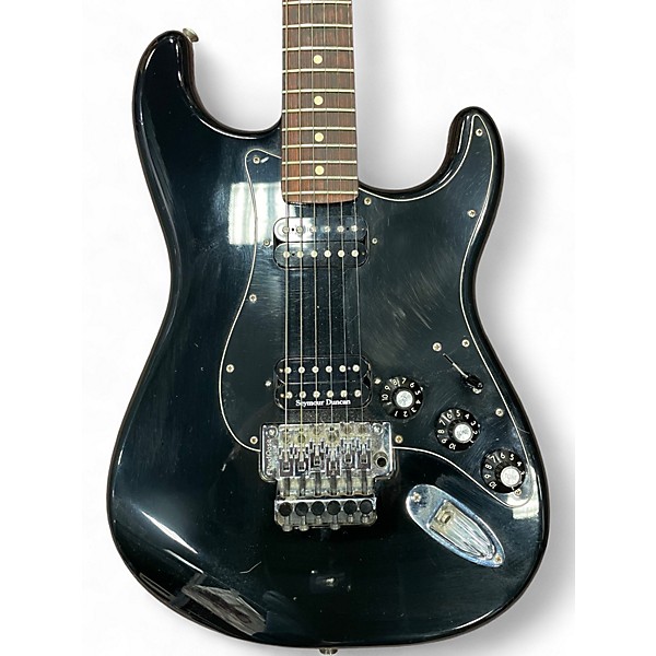 Used 2014 Fender blacktop strat hh floyd rose Black Solid Body Electric Guitar