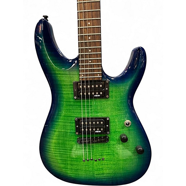 Used Schecter Guitar Research C6 ELITE TRANS GREEN Solid Body Electric Guitar