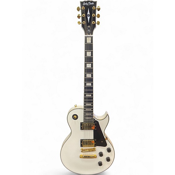 Used Harley Benton SC-500 WH HIGH GLOSS WHITE & GOLD Solid Body Electric Guitar