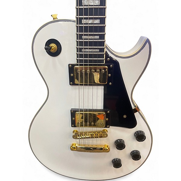 Used Harley Benton SC-500 WH HIGH GLOSS WHITE & GOLD Solid Body Electric Guitar