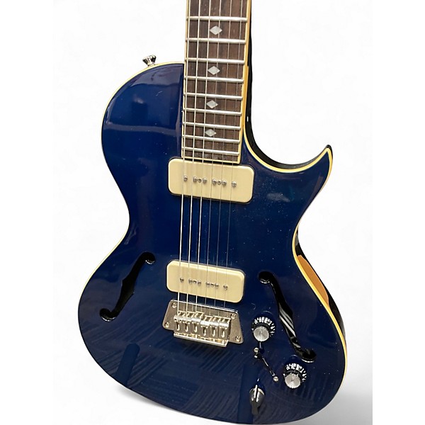 Used Epiphone Blues Hawk Deluxe w p-90's Blue Solid Body Electric Guitar