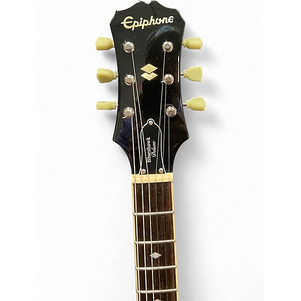Used Epiphone Blues Hawk Deluxe w p-90's Blue Solid Body Electric Guitar