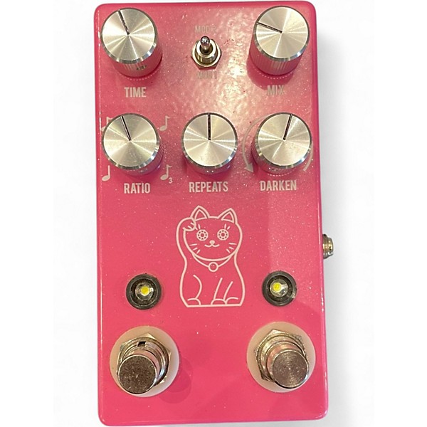 Used JHS Pedals Lucky Cat Delay Pink Effect Pedal