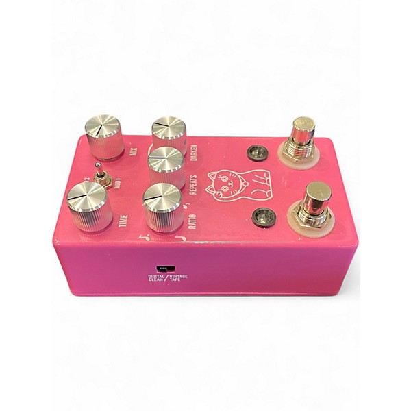 Used JHS Pedals Lucky Cat Delay Pink Effect Pedal