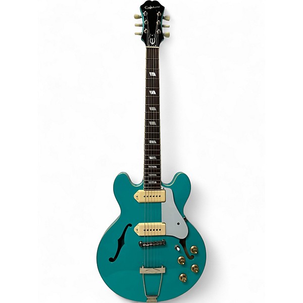 Used Epiphone Casino Coupe Modified w/Noiseless P-90's Turquoise Hollow Body Electric Guitar