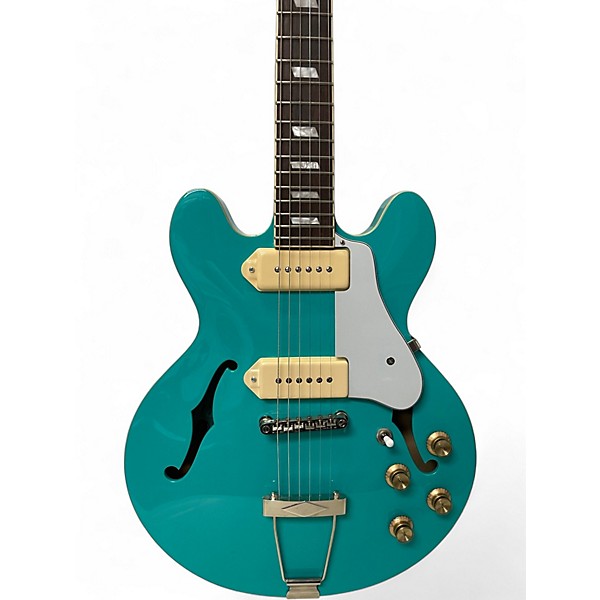 Used Epiphone Casino Coupe Modified w/Noiseless P-90's Turquoise Hollow Body Electric Guitar