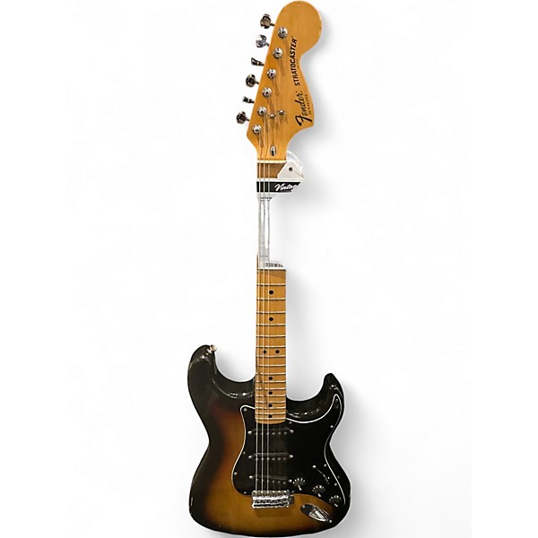 Vintage 1979 Fender Standard Stratocaster 3 Color Sunburst Solid Body Electric Guitar