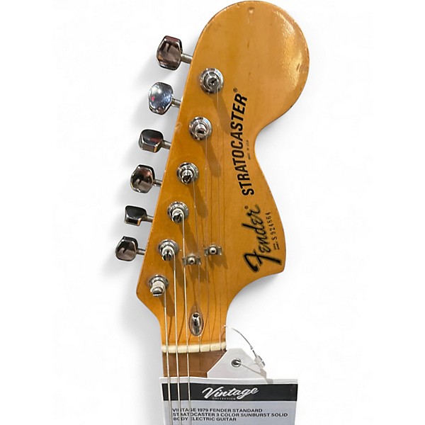 Vintage 1979 Fender Standard Stratocaster 3 Color Sunburst Solid Body Electric Guitar