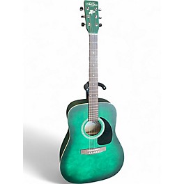 Used Art & Lutherie Wild Cherry Transparent Green Satin Acoustic Guitar