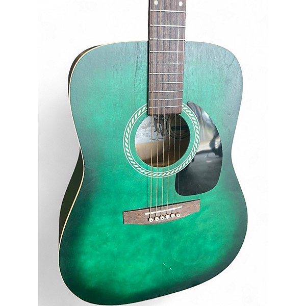 Used Art & Lutherie Wild Cherry Transparent Green Satin Acoustic Guitar