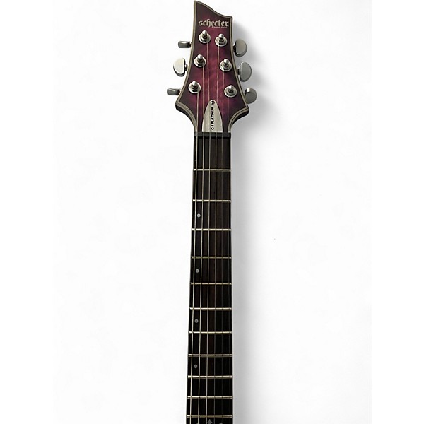 Used Schecter Guitar Research C1 Platinum Satin Purple Burst Solid Body Electric Guitar