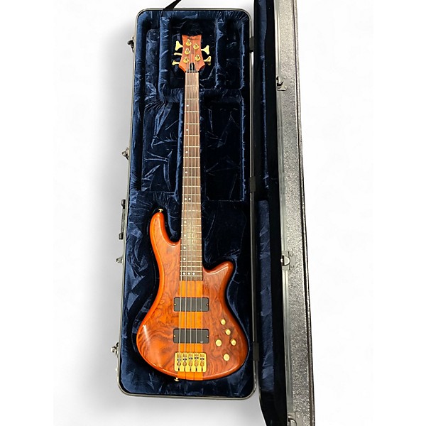 Used Schecter Guitar Research Stiletto Studio 5 String honey Electric Bass Guitar
