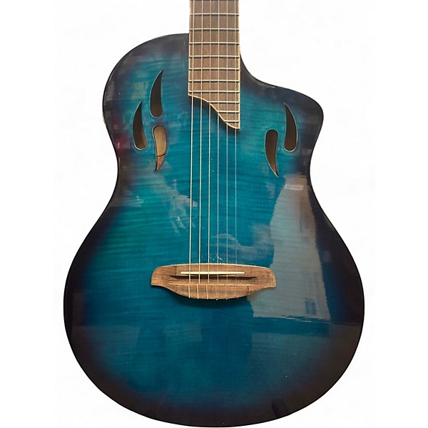 Used Ortega Tour Player Blue Burst Classical Acoustic Electric Guitar
