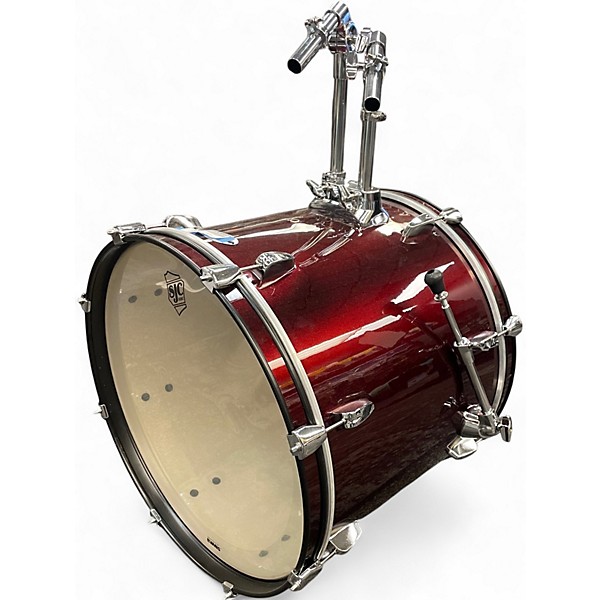 Used Pearl 5 Piece Export red sparkle Drum Kit