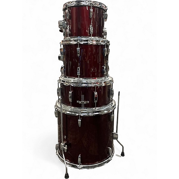 Used Pearl 5 Piece Export red sparkle Drum Kit