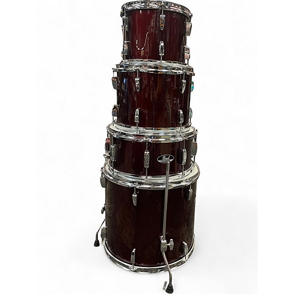 Used Pearl 5 Piece Export red sparkle Drum Kit