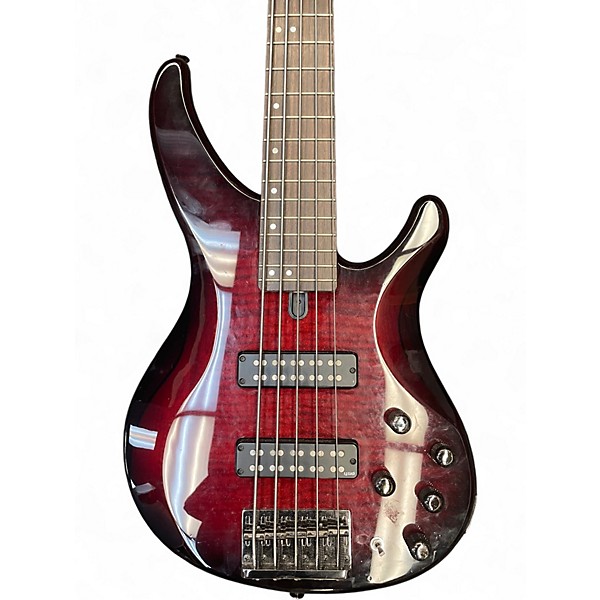 Used Yamaha TRBX605FM Dark Red Burst Electric Bass Guitar