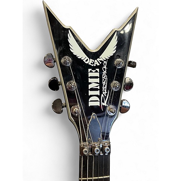 Used Dean Dimebag Razorback Floyd Rose BLACK AND GRAY Solid Body Electric Guitar