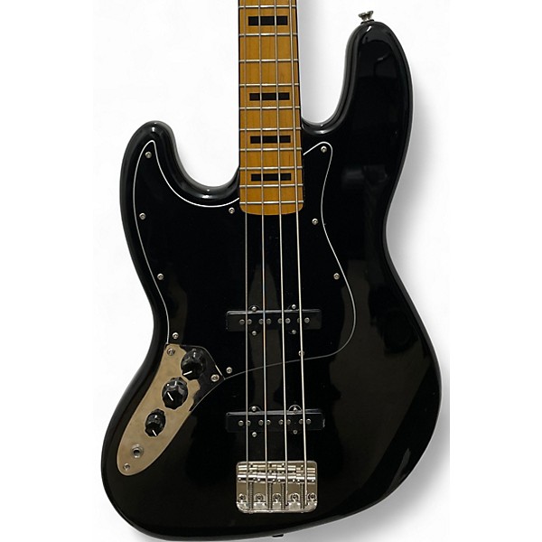 Used Squier Vintage Modified 70S Jazz Bass Black Electric Bass Guitar