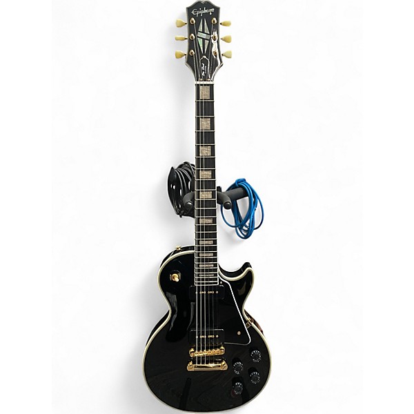 Used Epiphone Les Paul Custom P90 Ebony Solid Body Electric Guitar