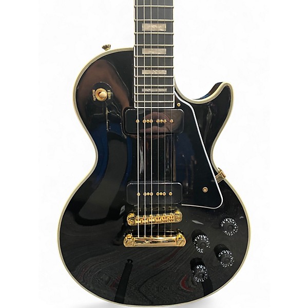 Used Epiphone Les Paul Custom P90 Ebony Solid Body Electric Guitar