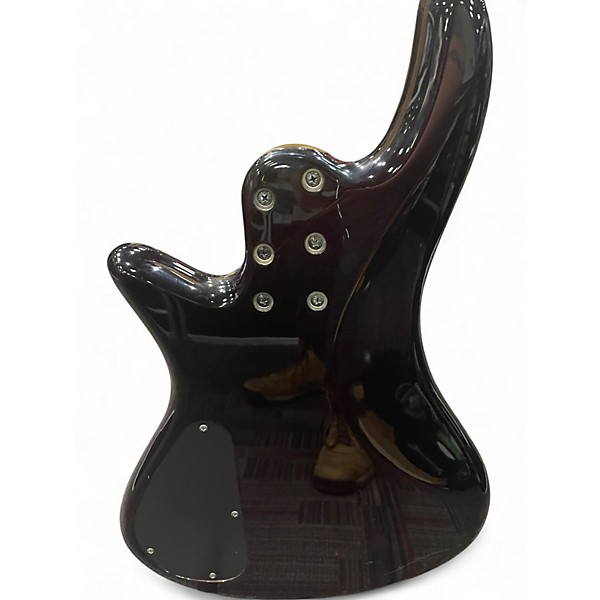 Used Schecter Guitar Research Stiletto Extreme 4 String Crimson Red Burst Electric Bass Guitar