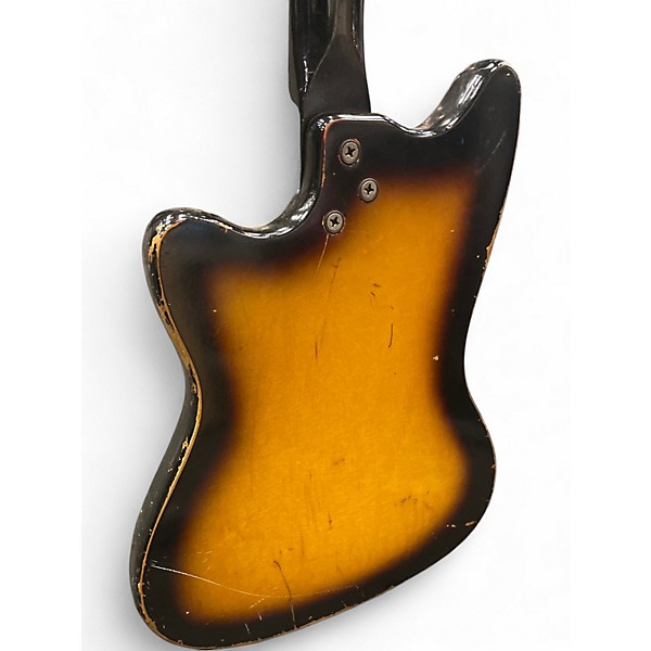 Vintage 1960s Silvertone Silouette sunburst Solid Body Electric Guitar