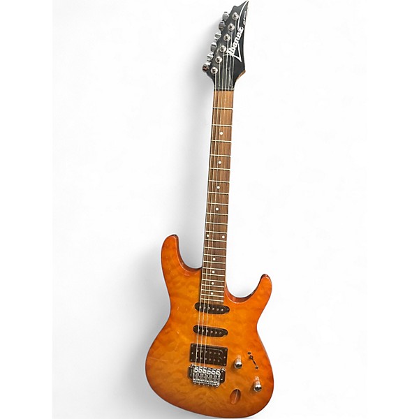 Used Ibanez SA160QM Orange Burst Solid Body Electric Guitar