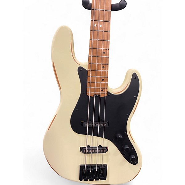 Used Schecter Guitar Research J-4 NIKKI SIX WORN IVORY Electric Bass Guitar