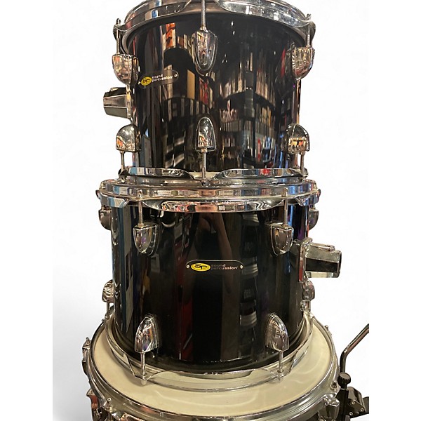 Used Sp 6 Piece DRUM SET Black Drum Kit