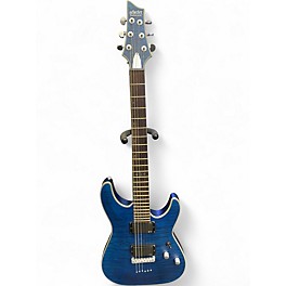 Used Schecter Guitar Research C1 Platinum Blue Quilt Solid Body Electric Guitar