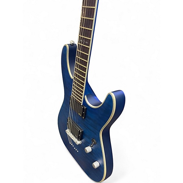 Used Schecter Guitar Research C1 Platinum Blue Quilt Solid Body Electric Guitar