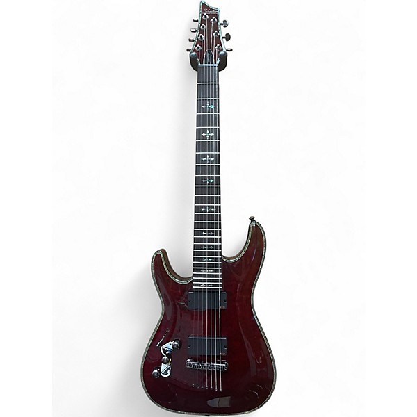 Used Schecter Guitar Research Diamond Series Hellraiser Left Handed Red Solid Body Electric Guitar