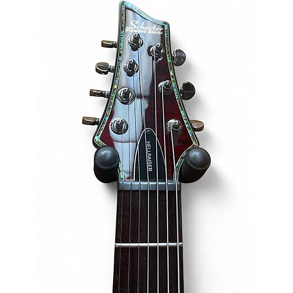 Used Schecter Guitar Research Diamond Series Hellraiser Left Handed Red Solid Body Electric Guitar