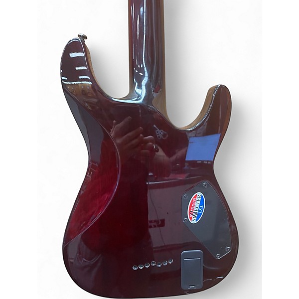Used Schecter Guitar Research Diamond Series Hellraiser Left Handed Red Solid Body Electric Guitar